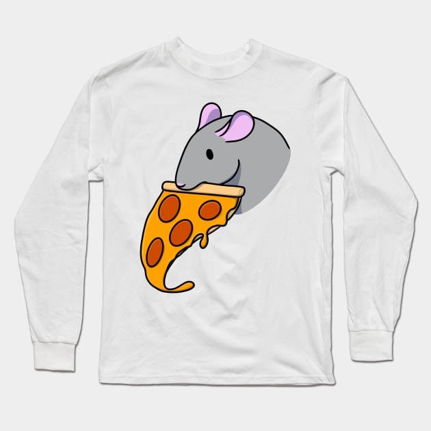 Pizza Rat Long Sleeve T-Shirt by DeguArts